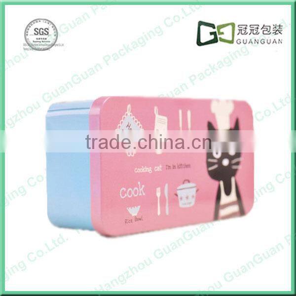 food grade Square christmas gift design tin box/tin container for chocolate or cookies