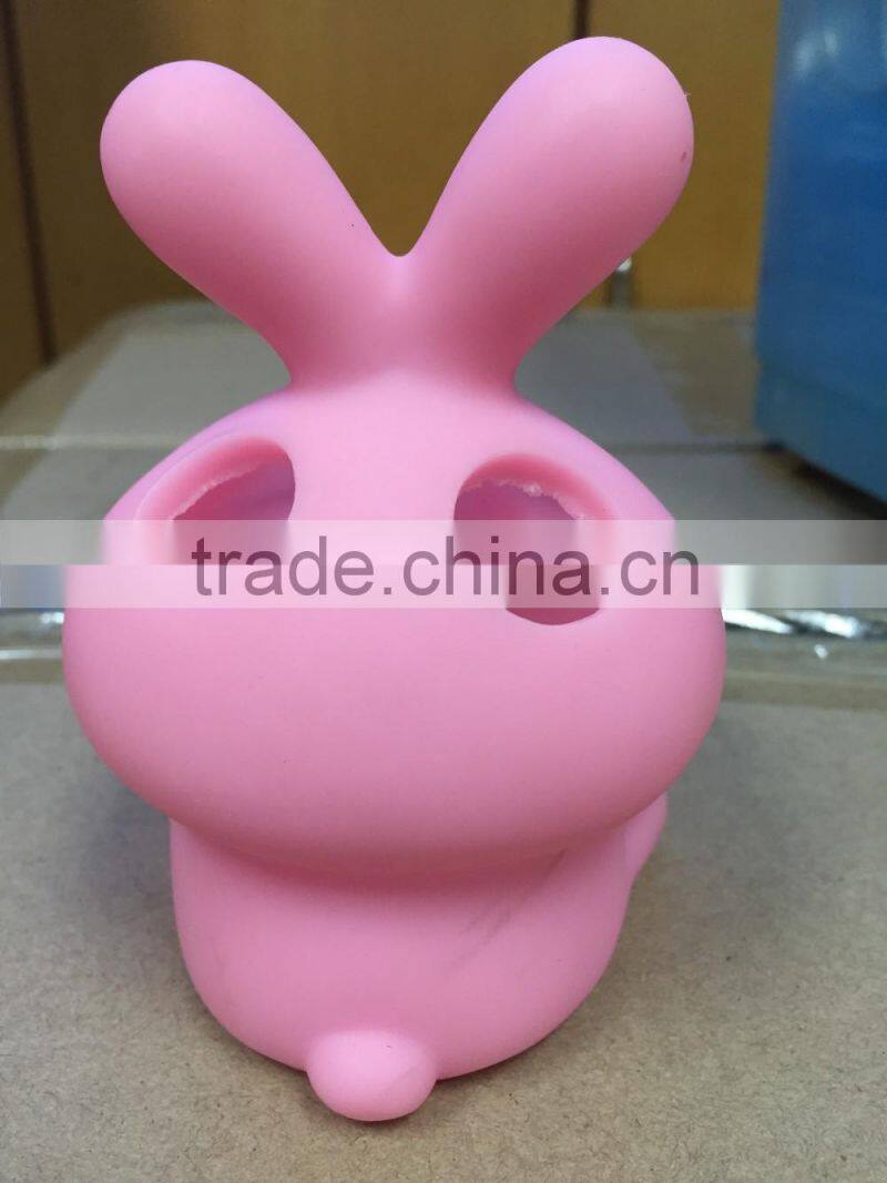 Pink Rabbit Bath Set Toy,Toothbrush Holder Plastic Toys
