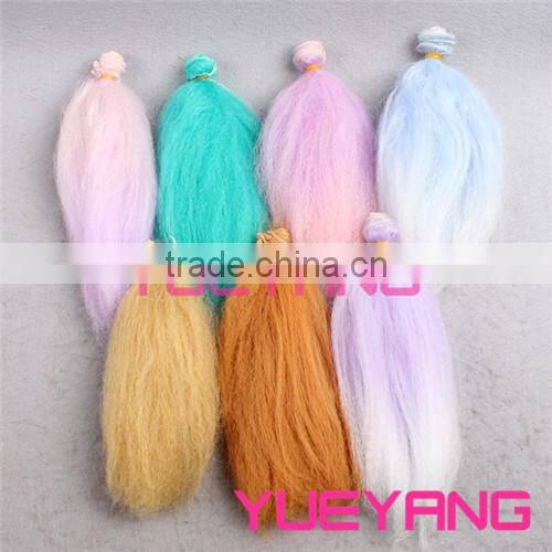 15cm long curly ombre color Troll doll hair extension