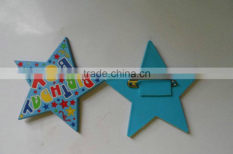 Custom star shape soft PVC rubber lapel pin badge