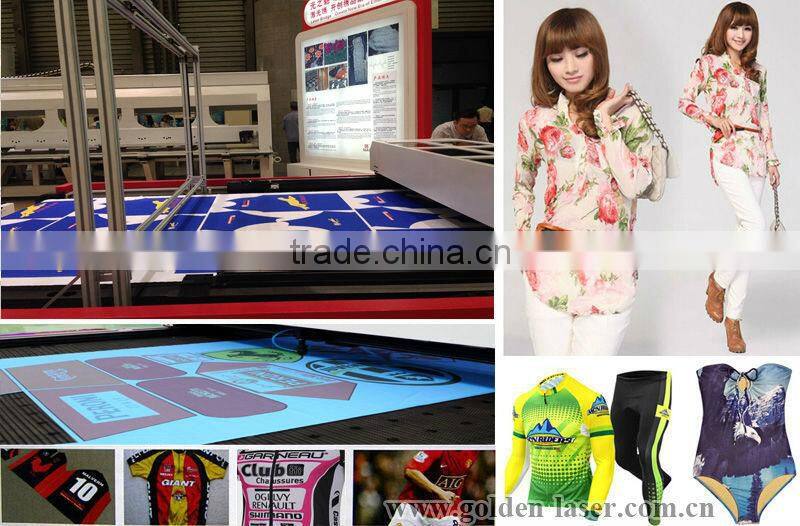 sublimated dye textile cutter / laser cutting digital printing fabrics