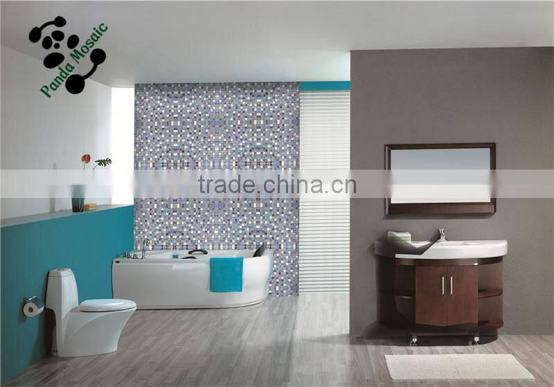 MB SMS01 Wholesale Glass Mix Stone Mosaic Foshan Tile Blue Glass Mosaic Tile Fireplace Wall Tile