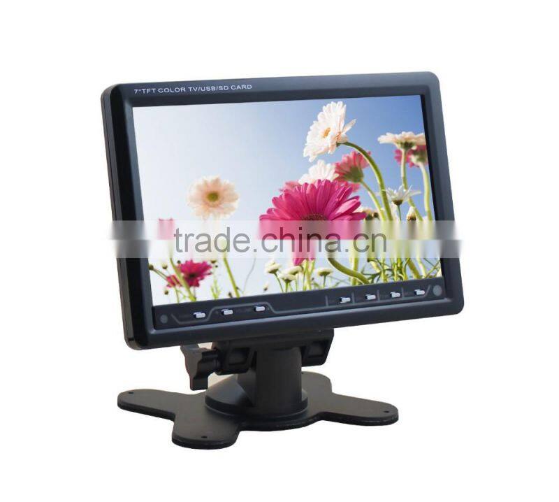 Best selling 7inch portable color television with USB/SD/FM/AV IN/AV OUT