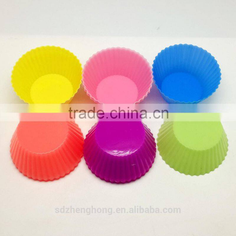 Colorful like Rainbow Silicone Muffin Cup Multicolor Round Square Mini Dishwasher Mini Microwave Silicone Cake Mold