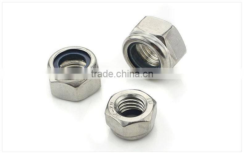 304 stainless steel lock nut/304 stainless steel nylon nut/a2-70 nylon nut