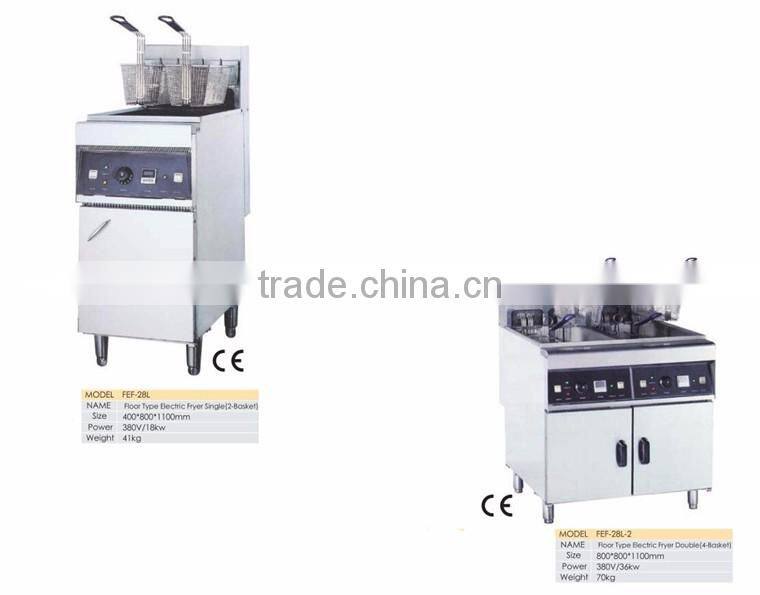 18+18L Gas Stainless Steel 2 Tank 2 Basket Deep Fryer