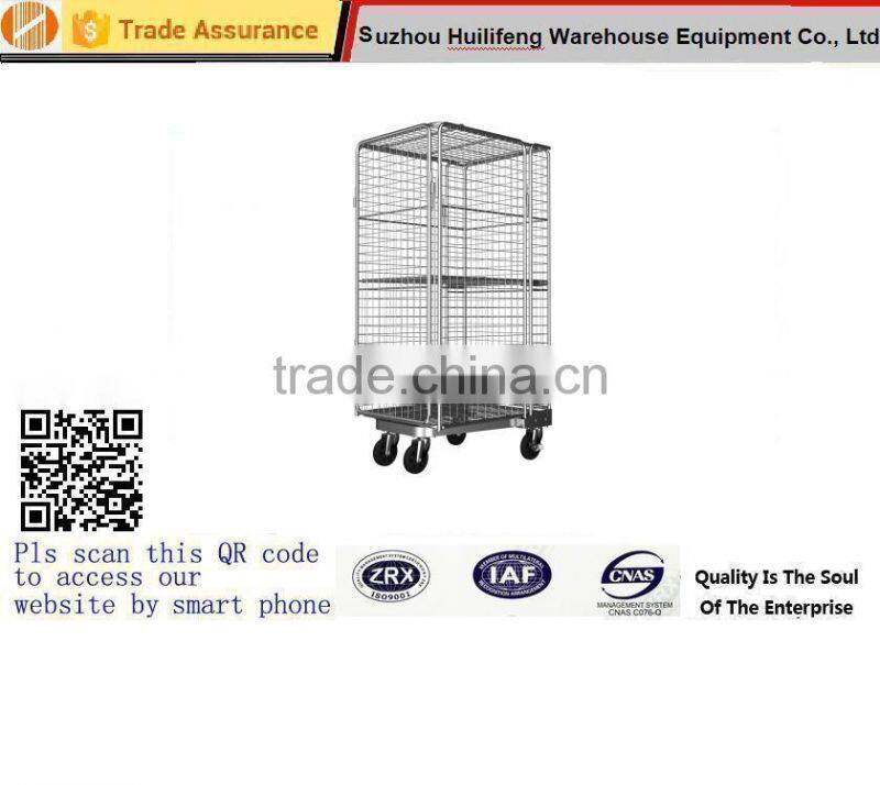 A frame roll container with mesh wall