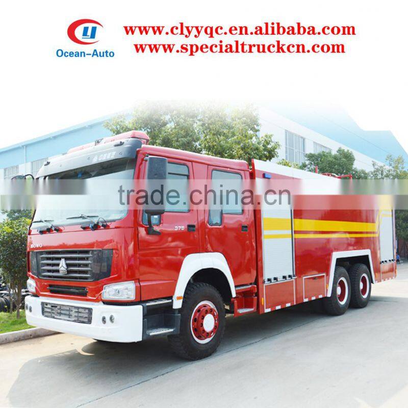 SINOTRUK HOWO 6x4 12000 liter fire truck dimension for sale