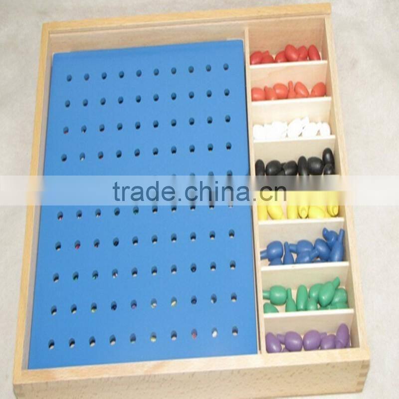 Kingdergarten wooden education toy Froebel Jun Gabe2 teaching AIDS early learning tool colorful beads