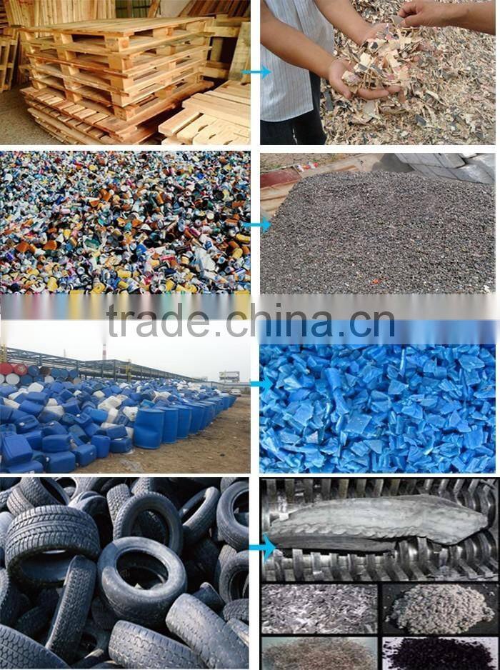 Big capacity strong metal drum tin can shredder with double shaft