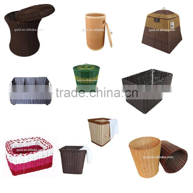 Wholesales chinese supplier PE rattan plastic laundry basket for dirty clothes