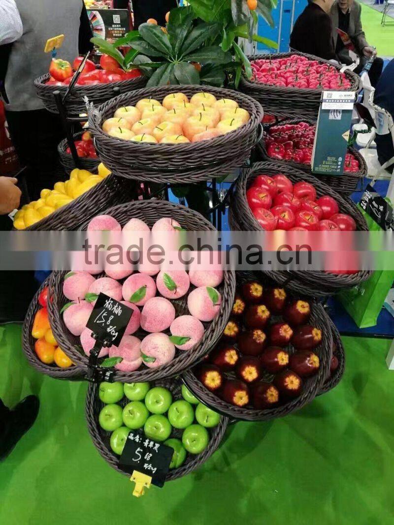 Competitive Price 3 tier vegetable storage rack with round shape basket