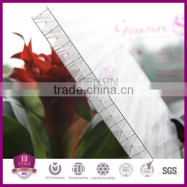 Haining OEM customized 16/18mm 3X-wall polycarbonate hollow sheets 2100*5800mm