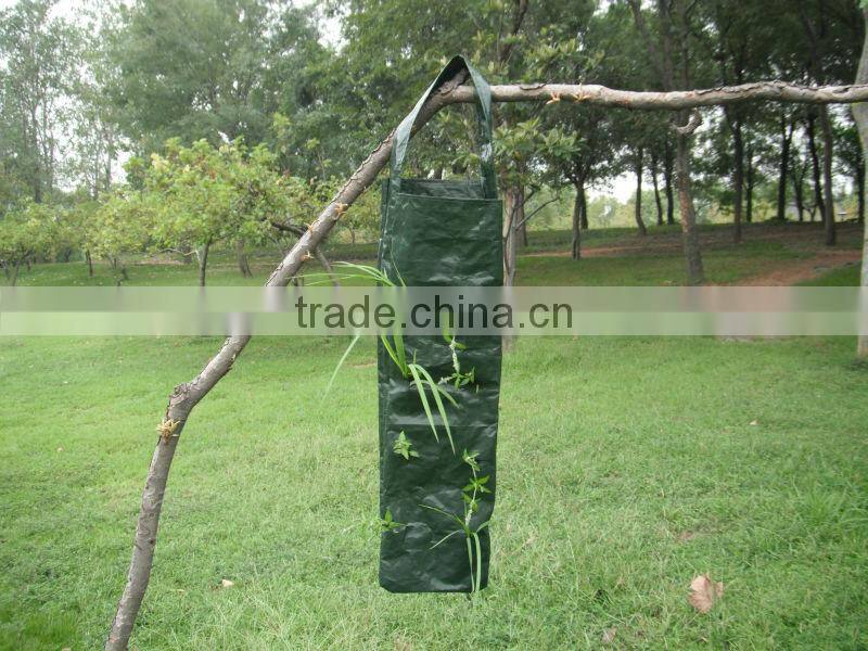PE Woven Light Hanging Grow bag with 8 Planting Slits