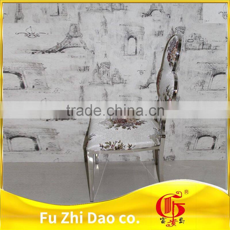 Foshan furniture European stainless steel chairs for living room