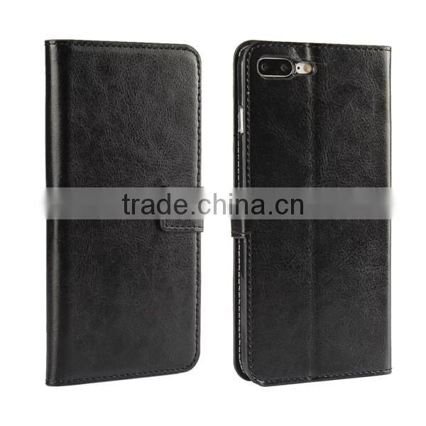 Crazy horse pattern PU leather wallet flip phone Case for iPhone 7 plus