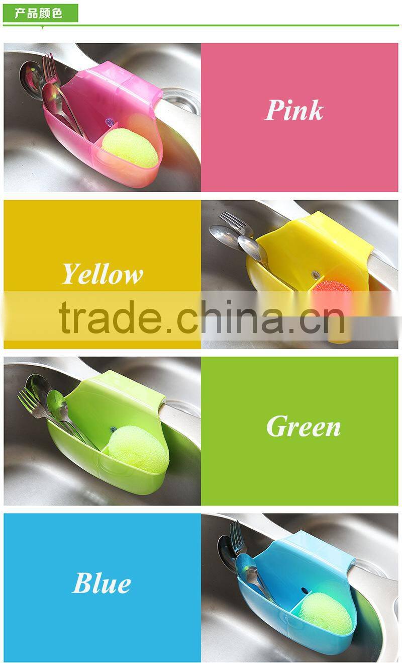 Plastic multicolor Creative small kitchen sink scouring pad shelves