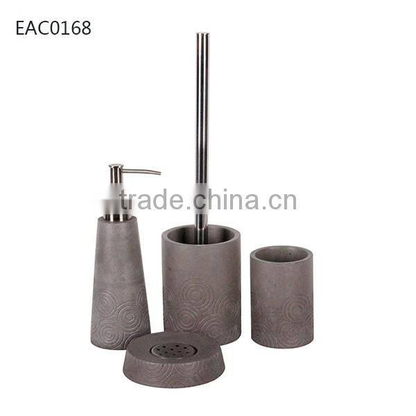 Novel design popular concrete soap dispenser for ready made bathroom design complete bath sets