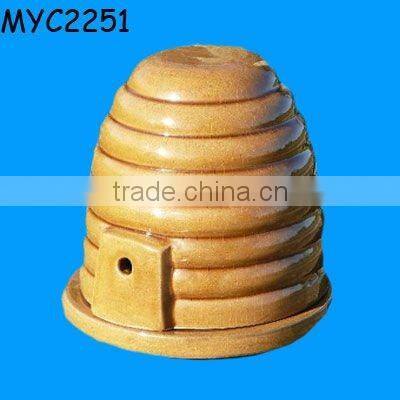 Unpainted ceramic bisque beehive