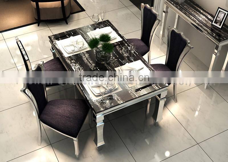 Latest Design Marble Stainless Steel Hot Pot Table
