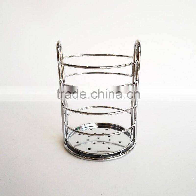 WI2910 D11CM Square Chrome Metal Wire Utensils holder