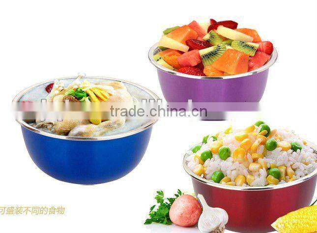 stainless steel colorful mixing bowl