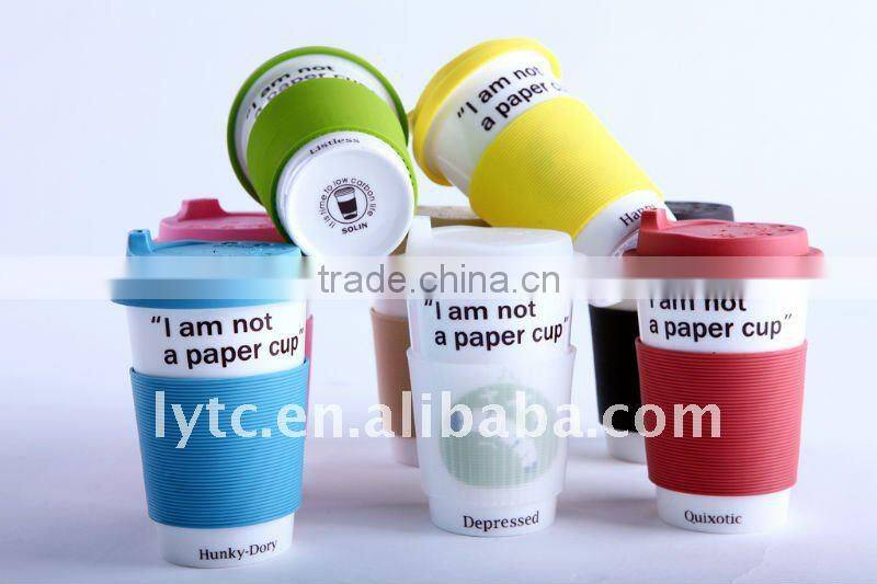 eco-friendly porcelain silicone cup