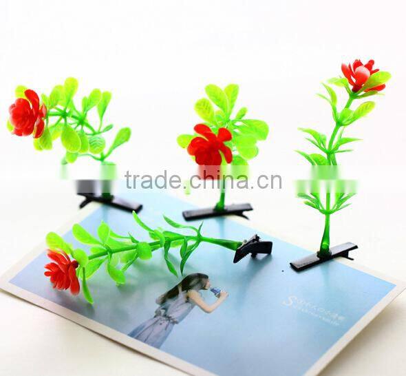 wholesale Fashion Green Head plants Grass Bean Sprout Flower hairpin