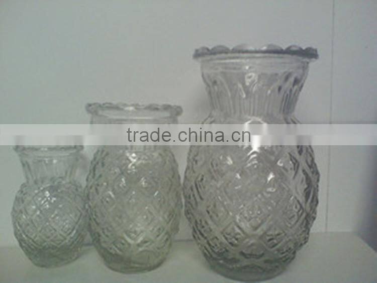 High quality different size pineapple shape candle glass holder
