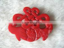 wholesale 30mm oval red flower carved natural coral stone pendant