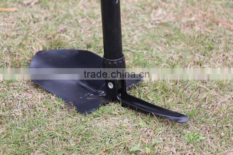 outdoor survival gear multi-functional foldable camping military shovel with pickaxe/ saw/ opener