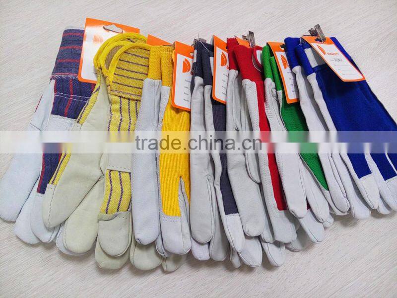 DDSAFETY Pig Leather Gloves With Cotton Back Safety Gloves