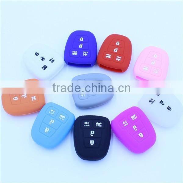high quality 4 buttons silicone rubber car key shells for toyota