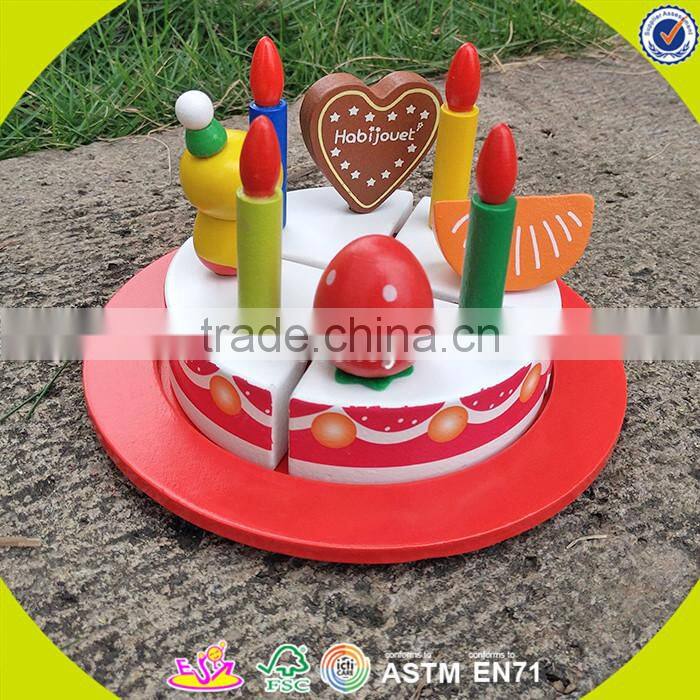 wholesale baby wooden birthday cake set toy, top fashion kids wooden chocolate cake, funny wooden birthday cake set toy W10B101