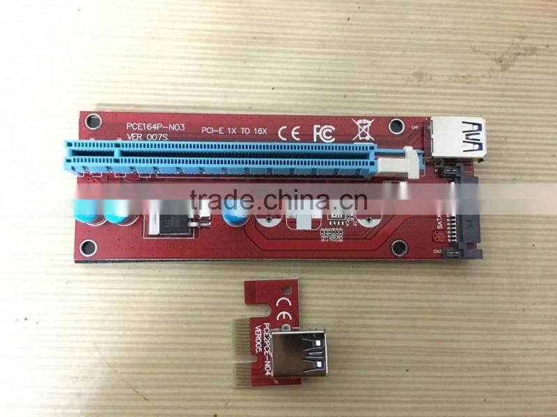 4PIN pcie riser 1x with Power Supply pci-e to pci convert card USB 3.0 Extender Cable Sata to IDE for Bitcoin mining