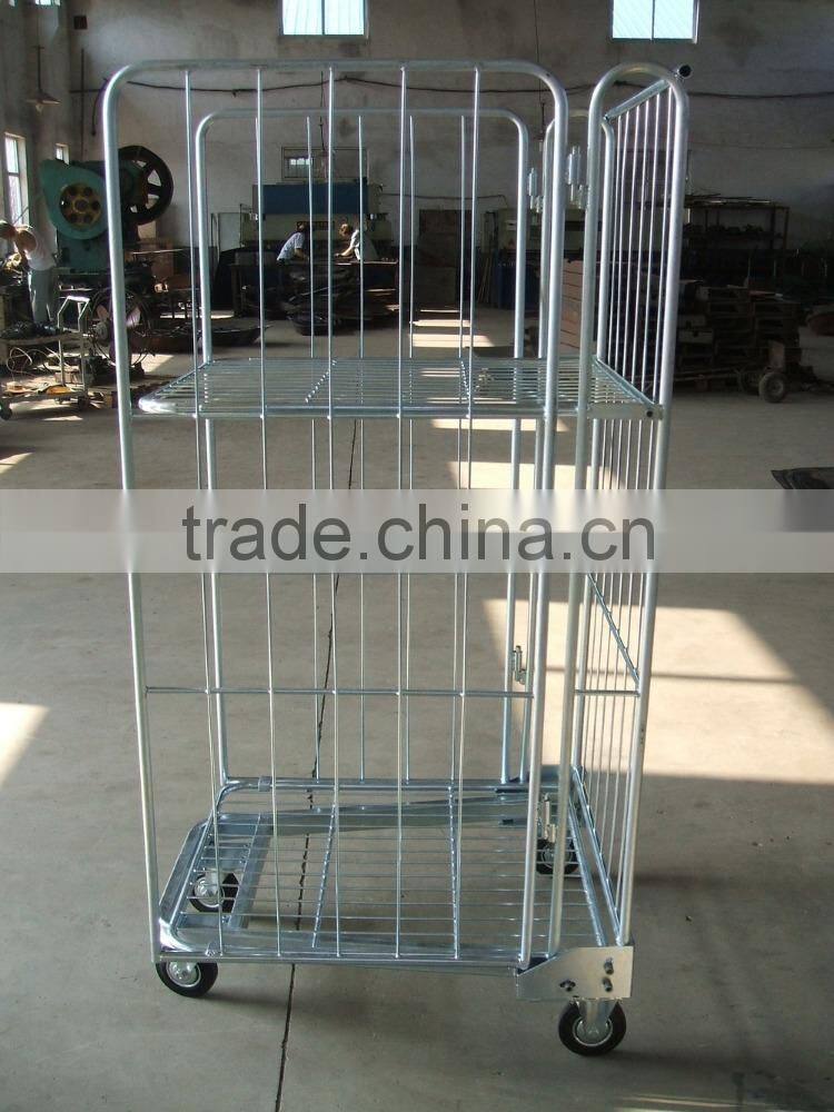 Foldable supermarket roll container