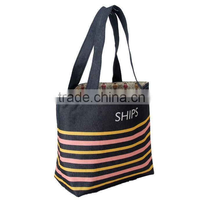Wholesale Modern 600D polyester double layer fashion shopping handbag,women shopping tote bag
