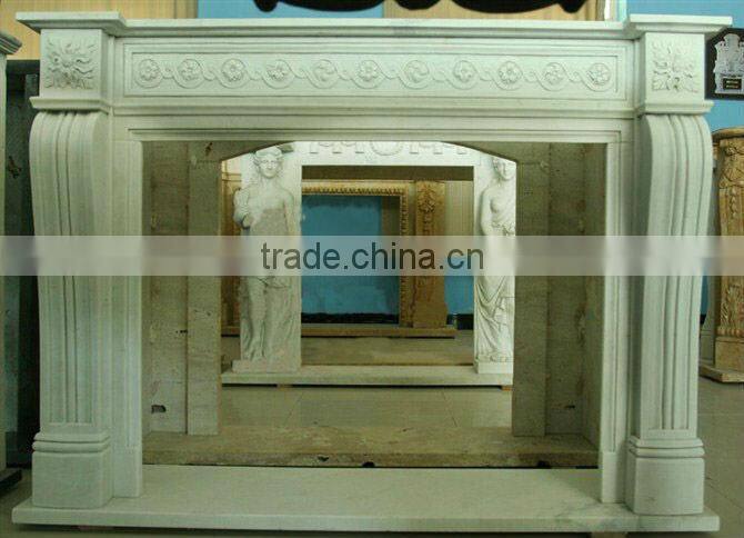 white marble fireplace