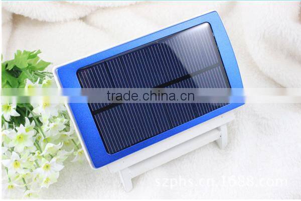 8000mAh Rectangle Shape Solar Panel Power Bank With Lights