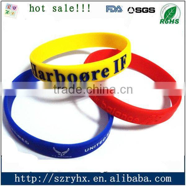 Customized Sports Silicone Whistle Slap Bracelet Wristband