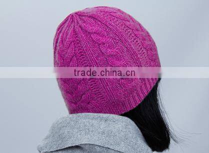 Pure color with hemp pattern warm winter knit cap hat