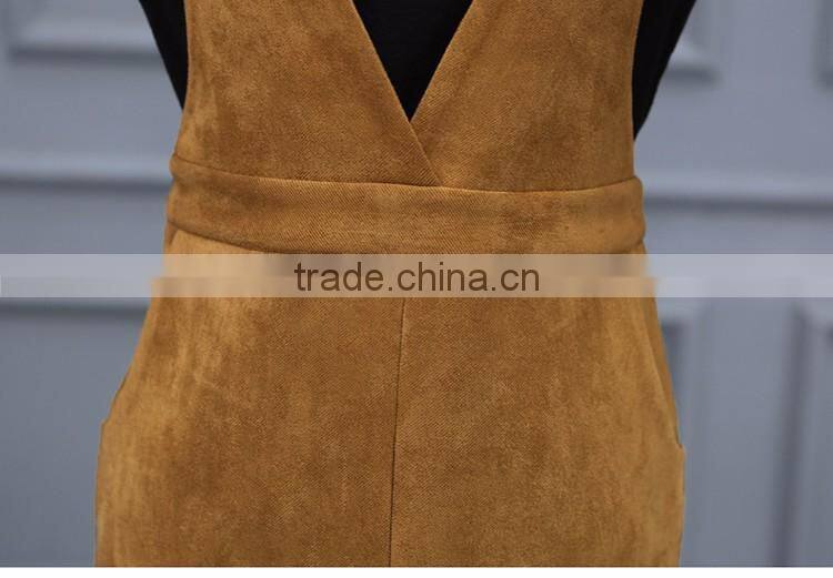 2016 manufacturer autumn-wear fashionable 100% cotton ladies dress with strap