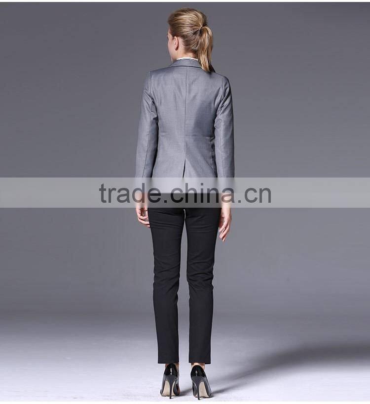 2016 office ladies suits slim cut ladies tuxedo pant suit