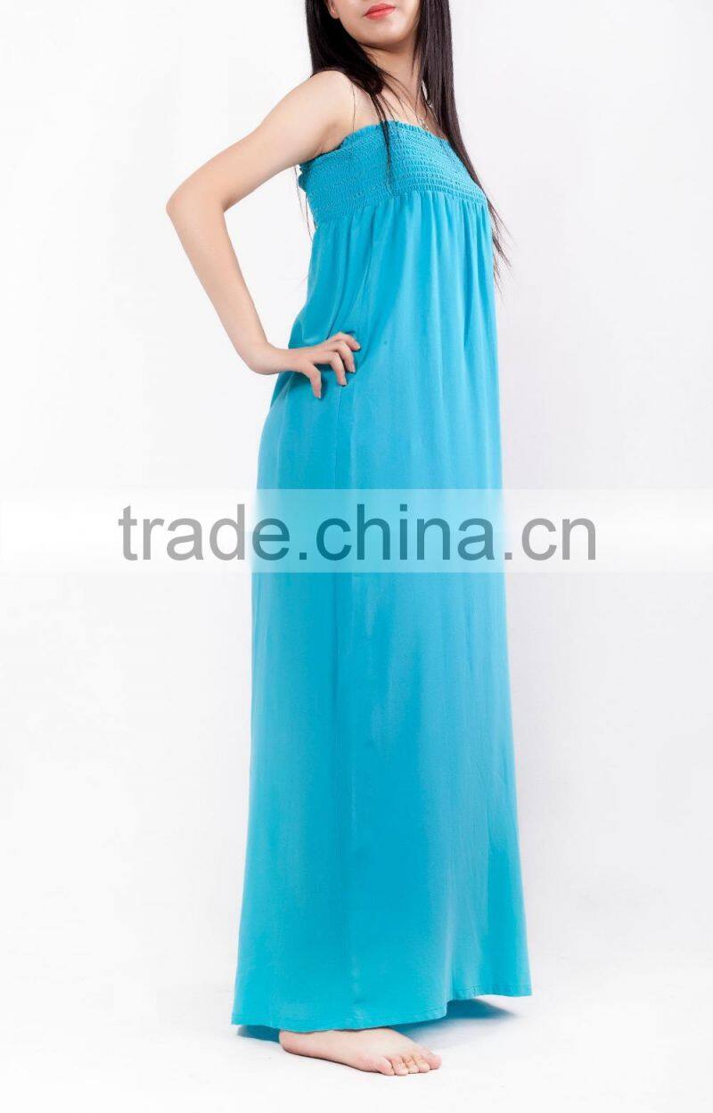strapless long maxi light blue dresses for wholesale