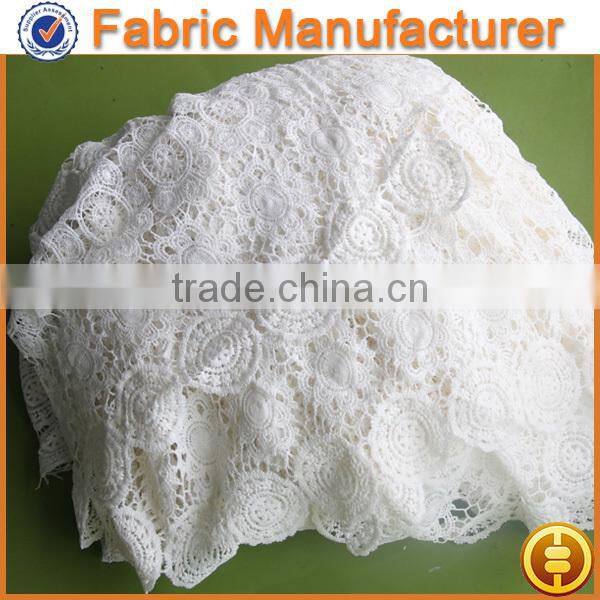 Top new fashion white 100 %polyester african chemical lace chemical lace embroidery fabric