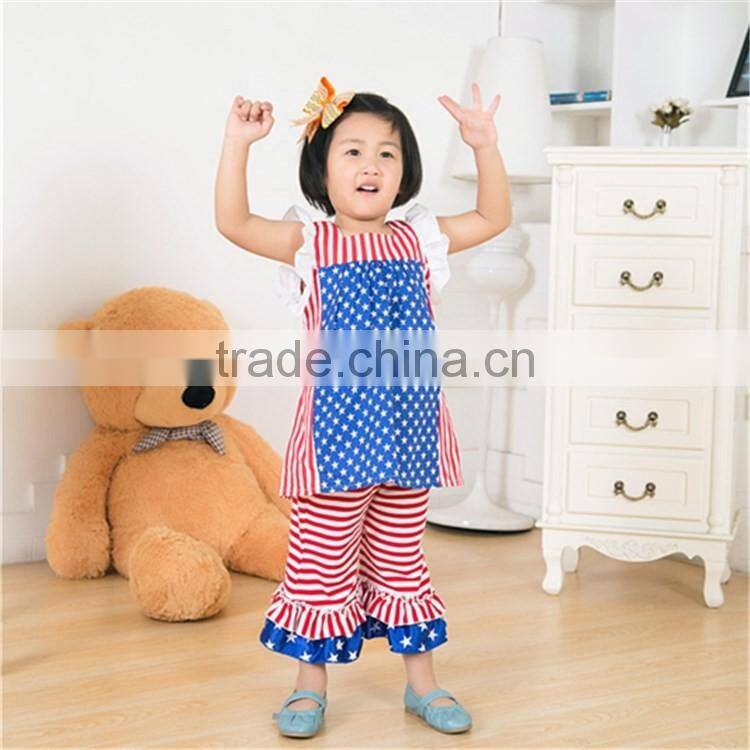 High quality 4th of July 2 pieces outfits for baby girls