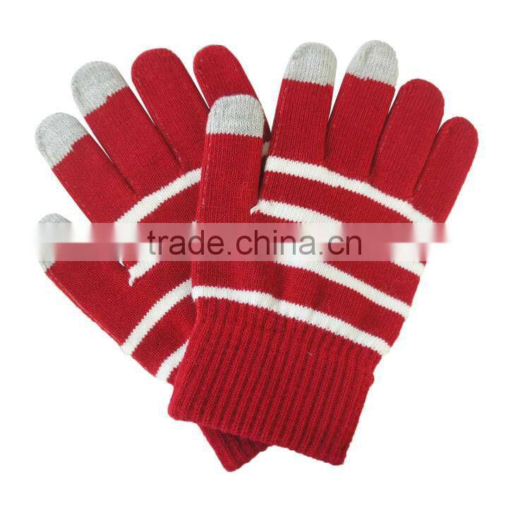 fashion striped touch screen gloves phone gloves smart phone gloves