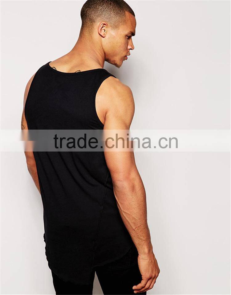 Mens tank top plain black tank 100 cotton tank top manufacturer from China