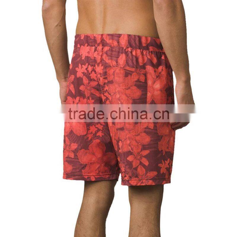 Custom Summer Surf Shorts With Mesh Brief Liner Beach Swimwear Elastic Drawcord Waist 85% Recycled Polyester 15% Spandex