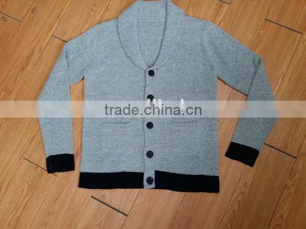 2016 new arrival chrismas collar neck cashmere cardigan button up man sweater